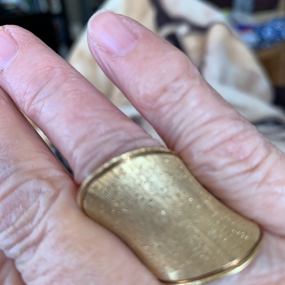 Italian JCM 925 Silver Wide Saddle Vermeil Ring Size 6 - Picture 3 of 9